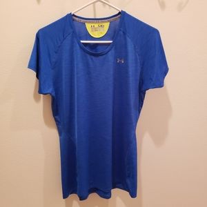 Under Armour Run Heat Gear Royal Blue Semi-Fitted Athletic Shirt Women's Size M